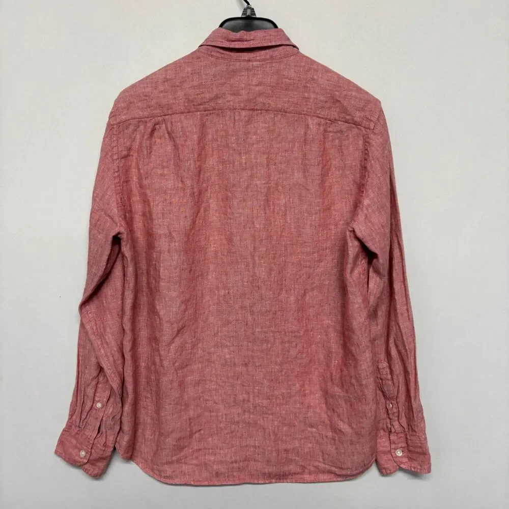 J. Crew Men Baird McNutt Irish Linen Button Down Shirt Size Medium Slim C131 -26